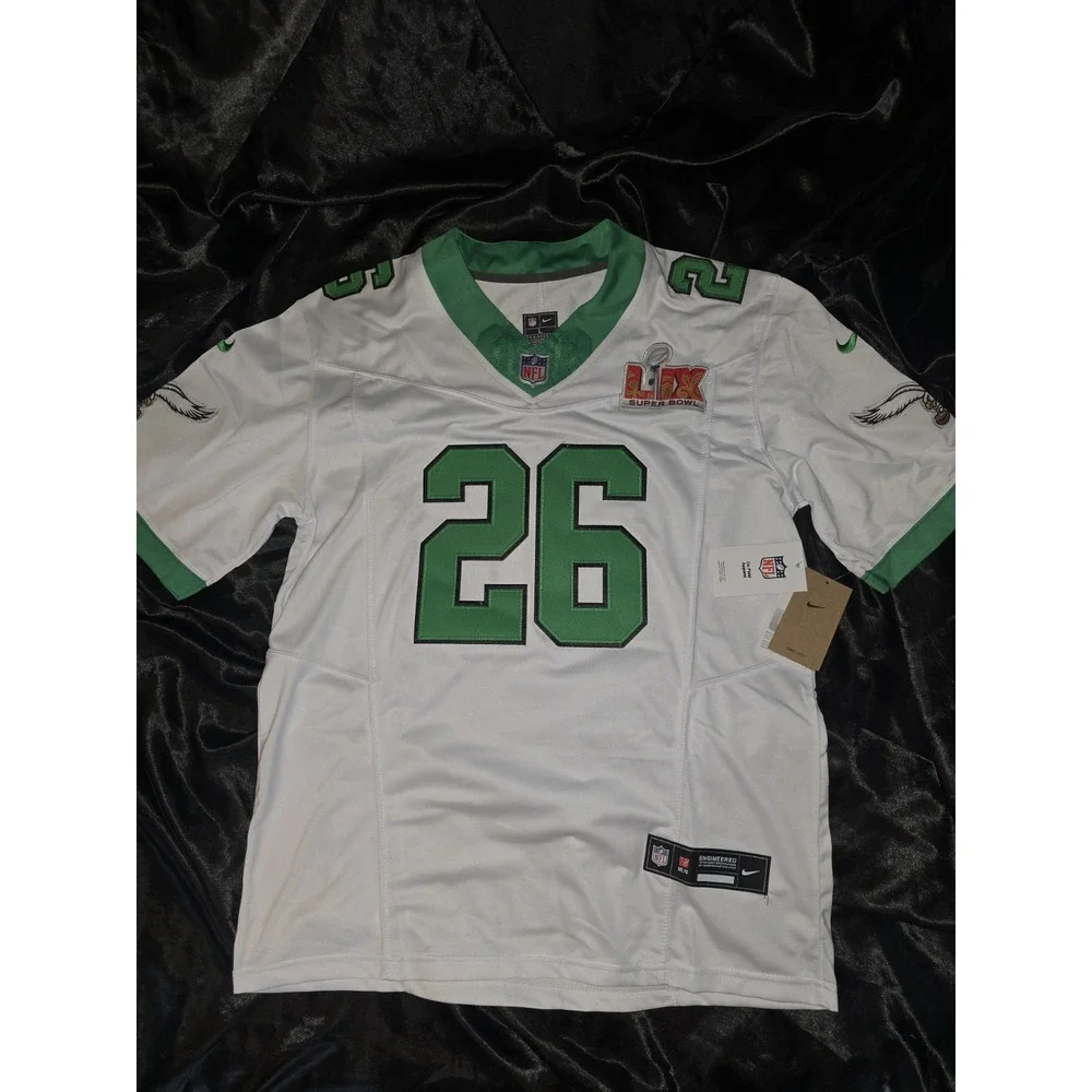 Nike Saquon Barkley Philadelphia Eagles Super Bowl LIX W/Patch  Jersey NEW Large